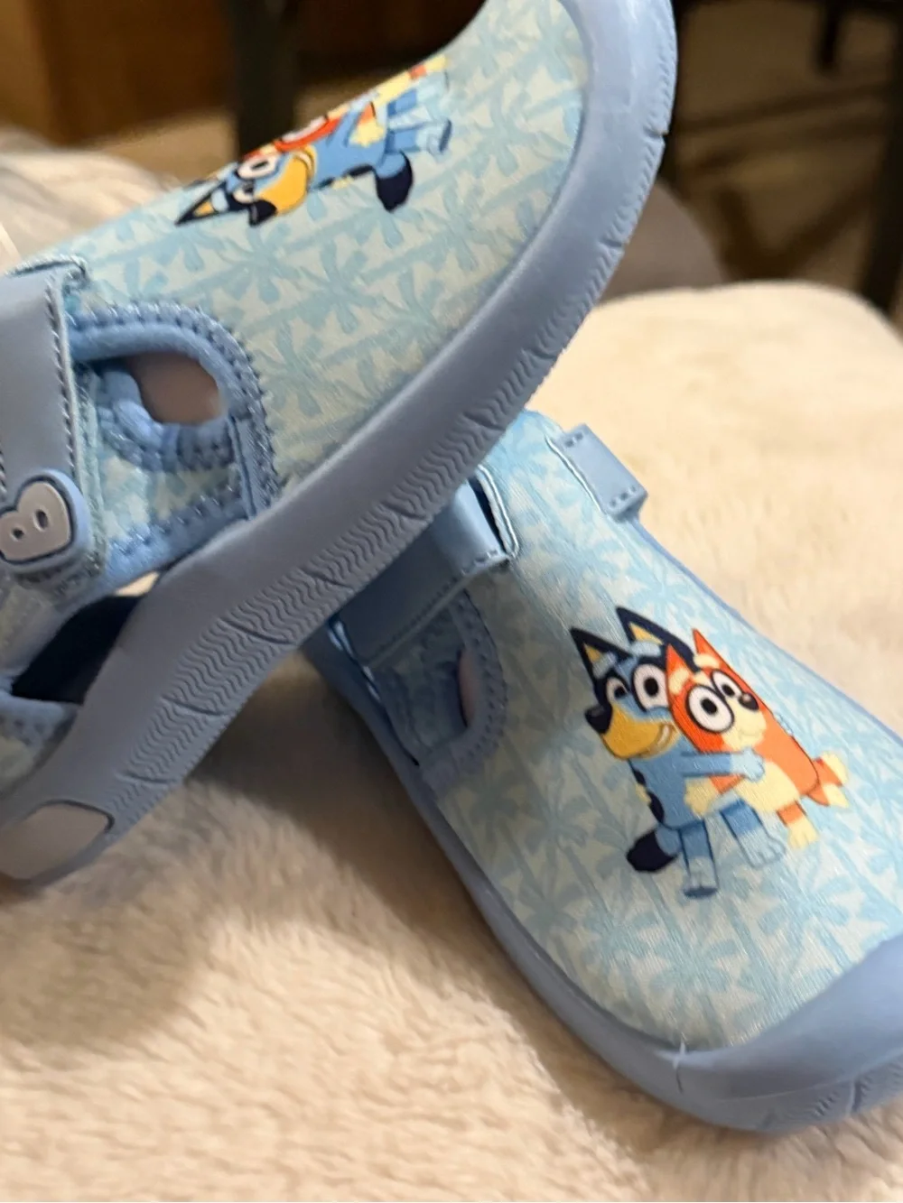 Disney Light Blue Kids Water Shoes with Bluey and Friends